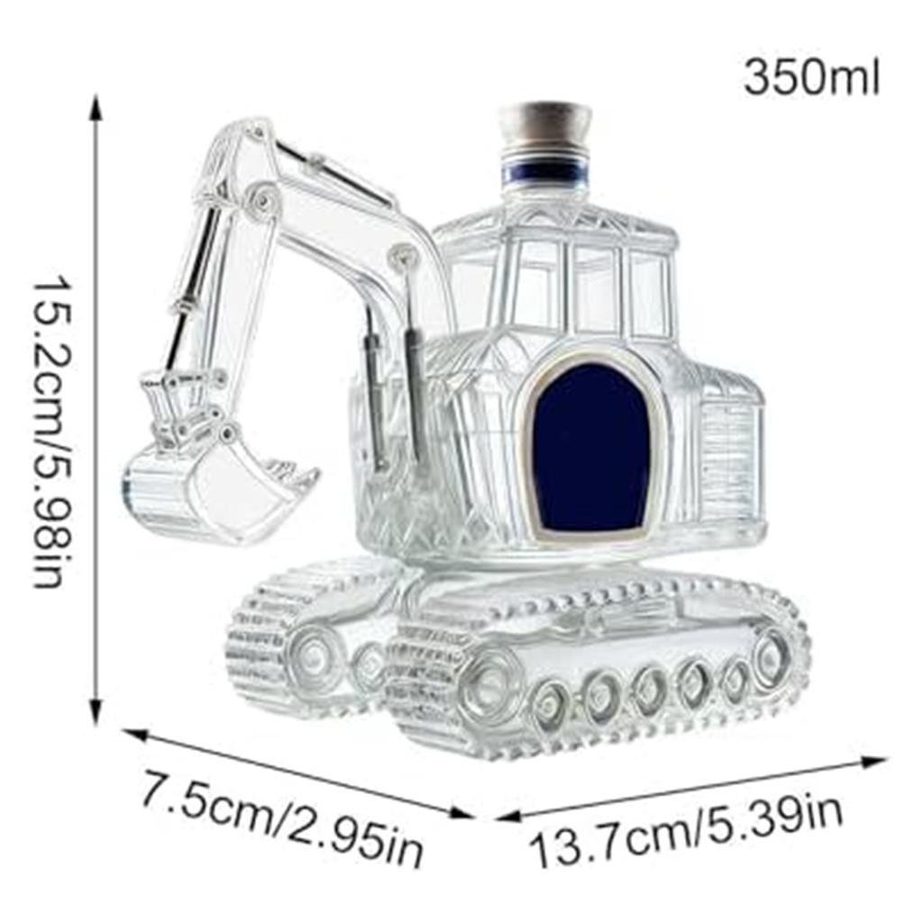 Excavator Shaped Glass Whiskey Decanter Glass Liquor Decanter Novelty Wine Bottle Gifts for Men Dad Husband Boyfriend