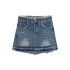 Classic Versatile Wearable Durable Raw Edge Retro A-line Package Hip Skirt Design Bustier Skirt High Waist Ladies Summer Fashion Denim Short Skirt