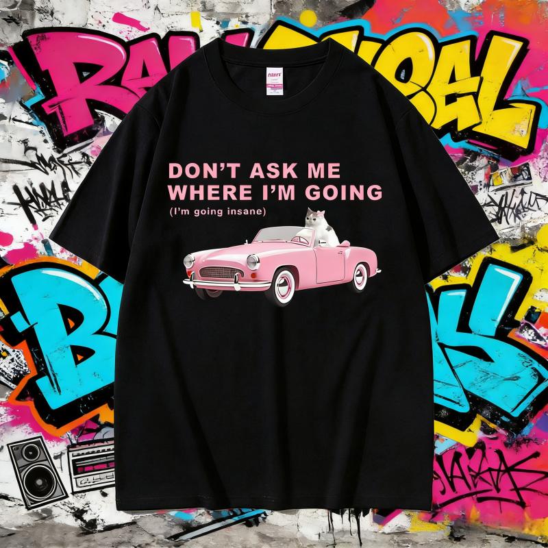 2025 Summer Im Going Insane Funny Cat Meme Graphic T-shirt Men Women Fashion Hip Hop 100% Pure Cotton Printed Leisure T-shirt