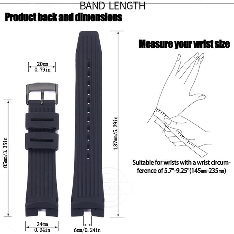 Silicone Watchband For Citizen Eco-Drive CA4154 4155 AW1475 1476 Bracelet Men Rubber Replacemen Strap
