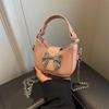 Chain Strap Messenger Bag for Women Bows Shoulder Bag PU Leather Crossbody Bag
