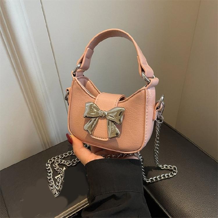 Chain Strap Messenger Bag for Women Bows Shoulder Bag PU Leather Crossbody Bag