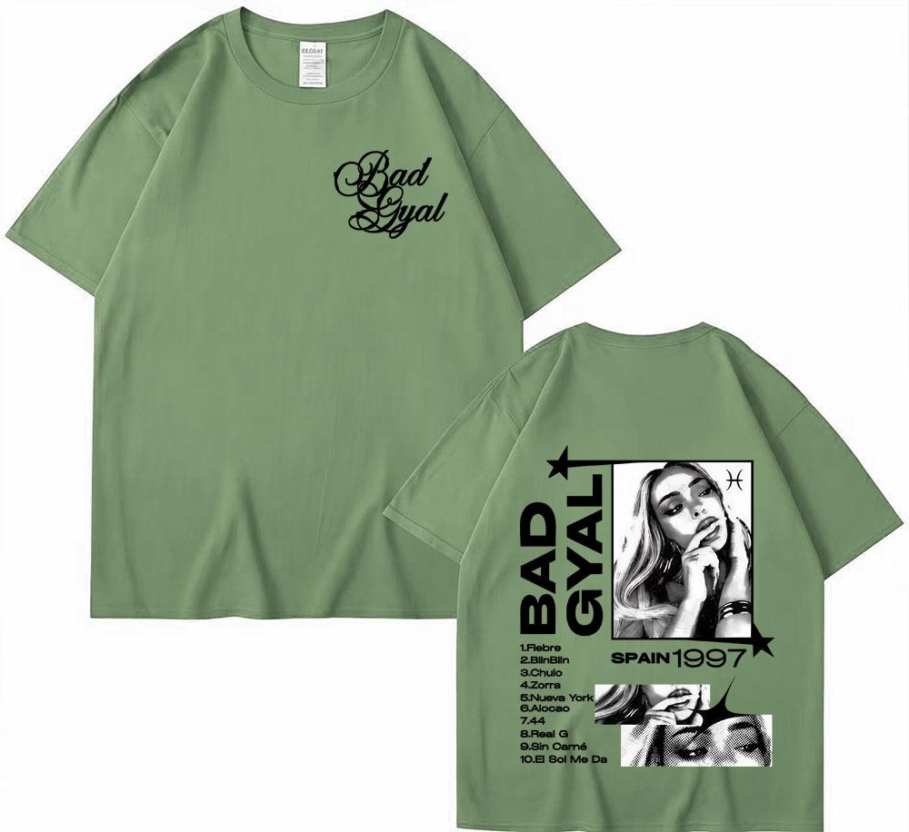 Singer Bad Gyal Album Tour 2025 Graphic T Shirts Unisex Women Vintage Hip Hop Classic Pop Music Tshirt High Quality Loose T Shirt