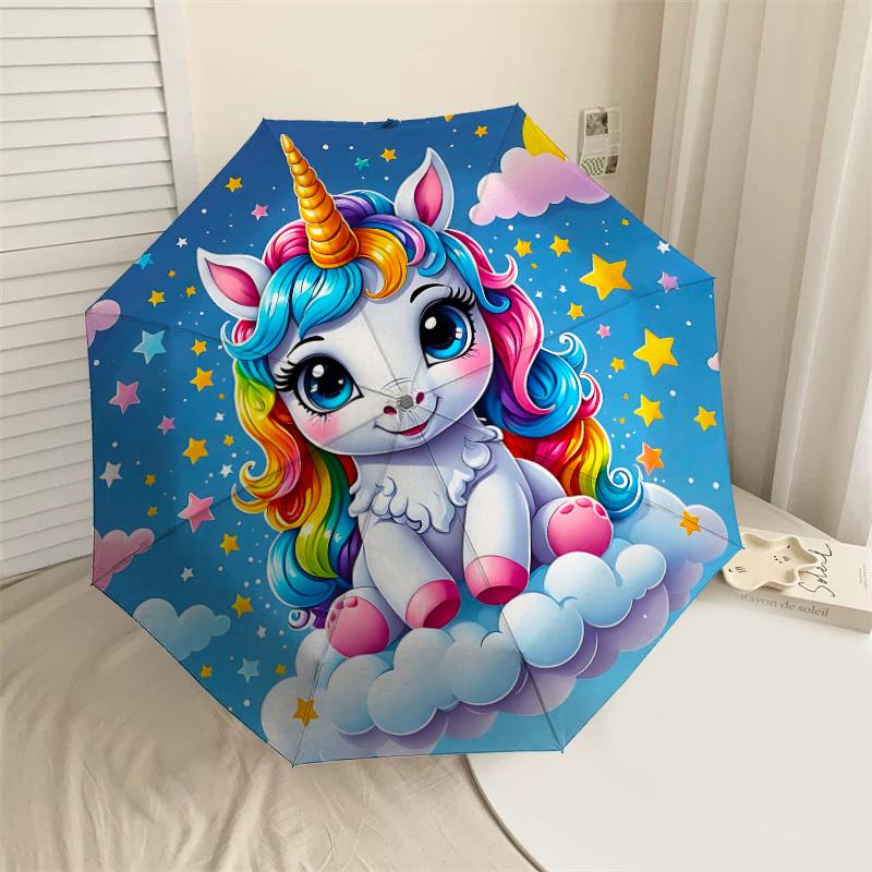 

1PC Unicorn Cloud Umbrella-8-Rib Reinforced Portable Folding Travel Suitable for All Seasons Outdoor Daily Use Is an Ideal Choice -F389
