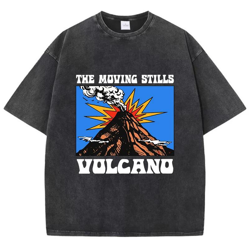 

Женские футболки оверсайз с принтом манги «Вулкан», хлопковые винтажные футболки оверсайз с эффектом потертости, женская одежда 3XL