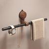 Plastics Walnut Wooden Towel Bar Space Aluminum Suction Mount Towel Bar  Bathroom accessories