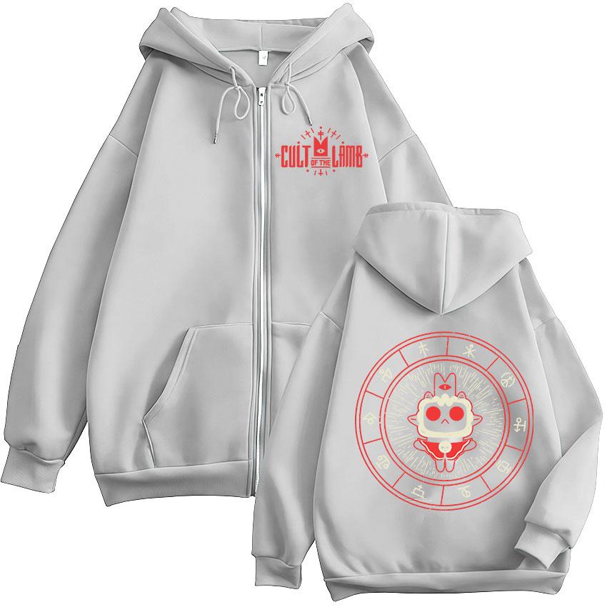 Cool Cool New Game Cult of The Lamb Zipper Hoodie Men Women Vintage Long Sleeve Fashion Jacket Sweatshirt Coats