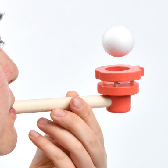 huaqianguhh Kids Floating Ball Blow Toy, Suspension Blowing Wooden Pipe for Lung Capacity Training, Educational Toy Boys Girls