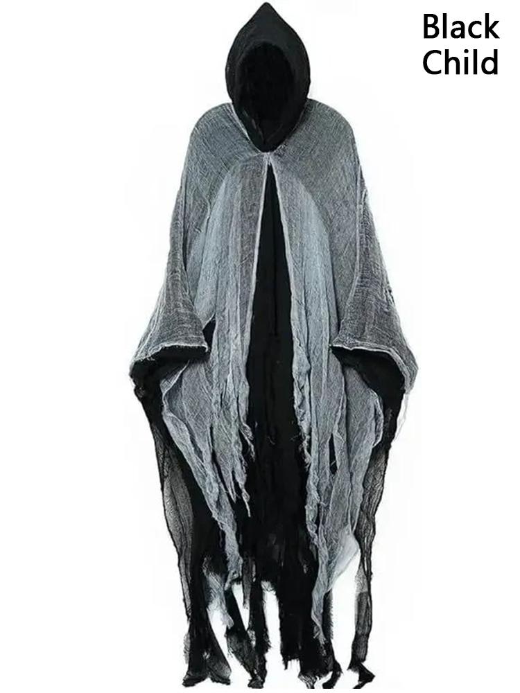 Horror Zombie Tattered Hooded Capes Unisex Halloween Ghost Dementors Cosplay Costume Day of The Dead Party Props Cloaks
