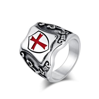 2026 Cross Crusade Legion Shield Ring Ring Personalized Retro Men's Hand Jewelry