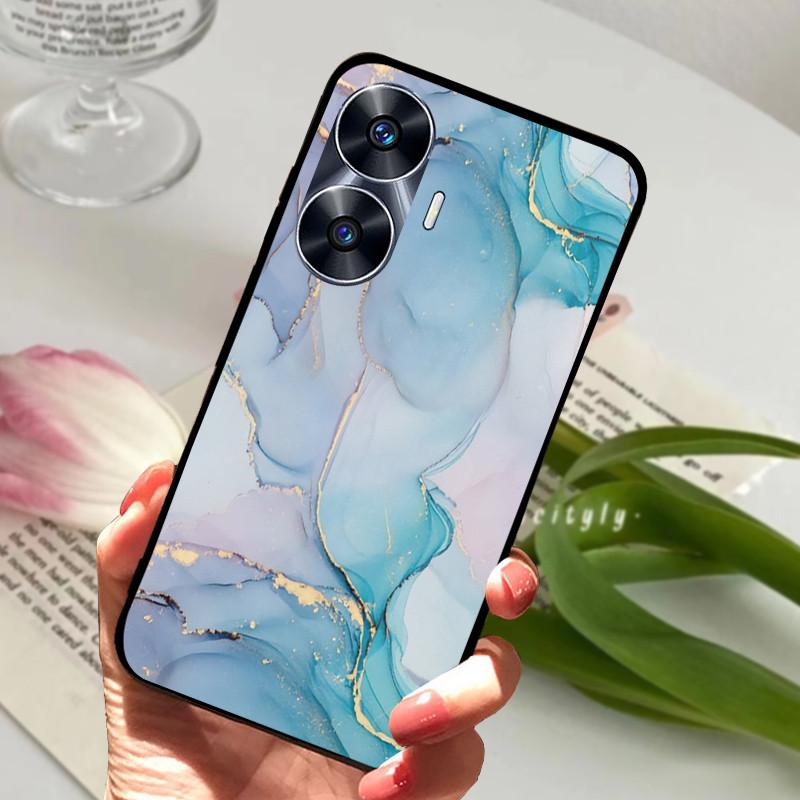 For Realme C55 Case Cool Black Soft Silicone TPU Bumper Protective Phone Case For OPPO Realme C55 C 55 Cover Fundas Shell Coque