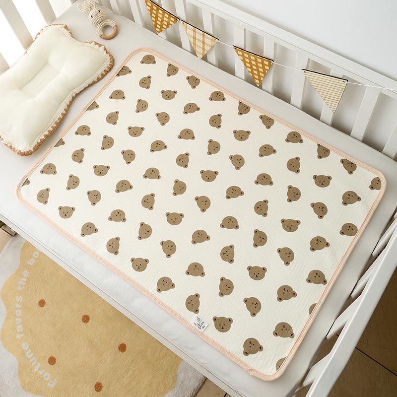 Waterproof Gauze Baby Cotton Crepe Mattress Protector 50x70cm Breathable Newborn Incontinence Care Pad