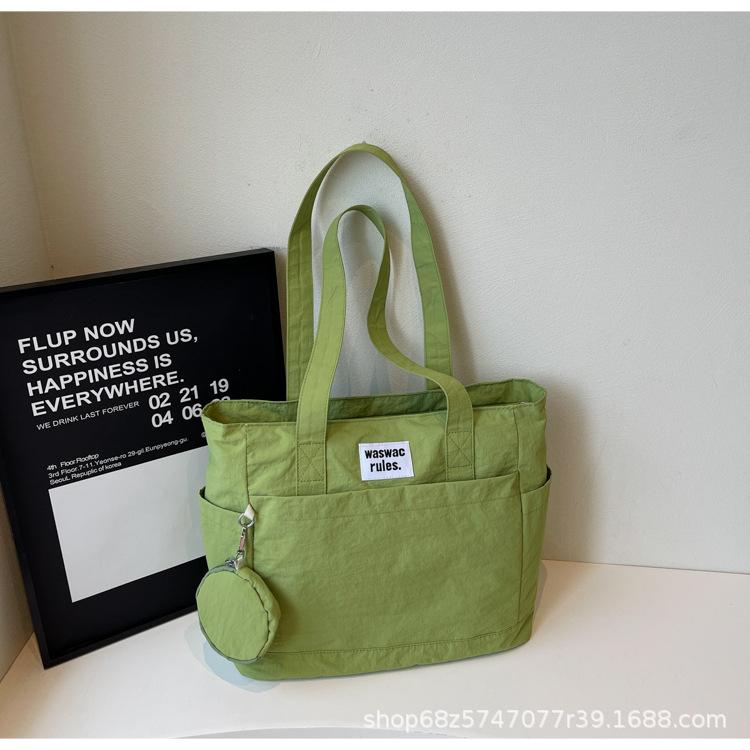 2025 solid color personalized large-capacity casual tote bag shoulder bag underarm bag handbag women's bag commuter canvas bag