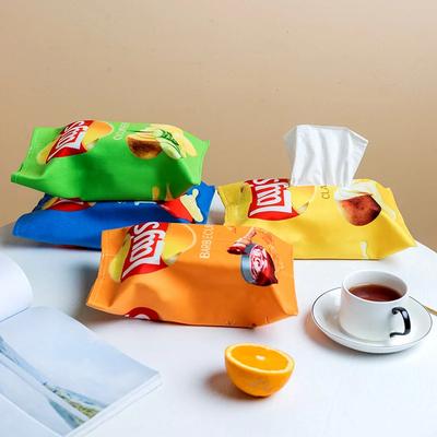 Creative Potato Chip Packaging Bag Style Tissue Box Living Room Facial Tissue Bags Car Cute Paper Box Household Napkin Paper Box