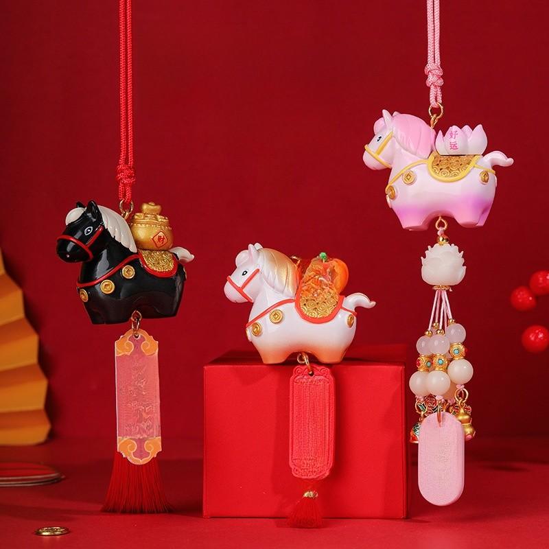 Car Pendant With Resin Material For Festive Year Of The Horse Decor