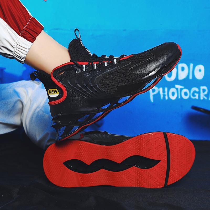 Men's High-top Sole Sneakers Breathable Knit Non-slip Shock Absorbing Casual Sports Shoes