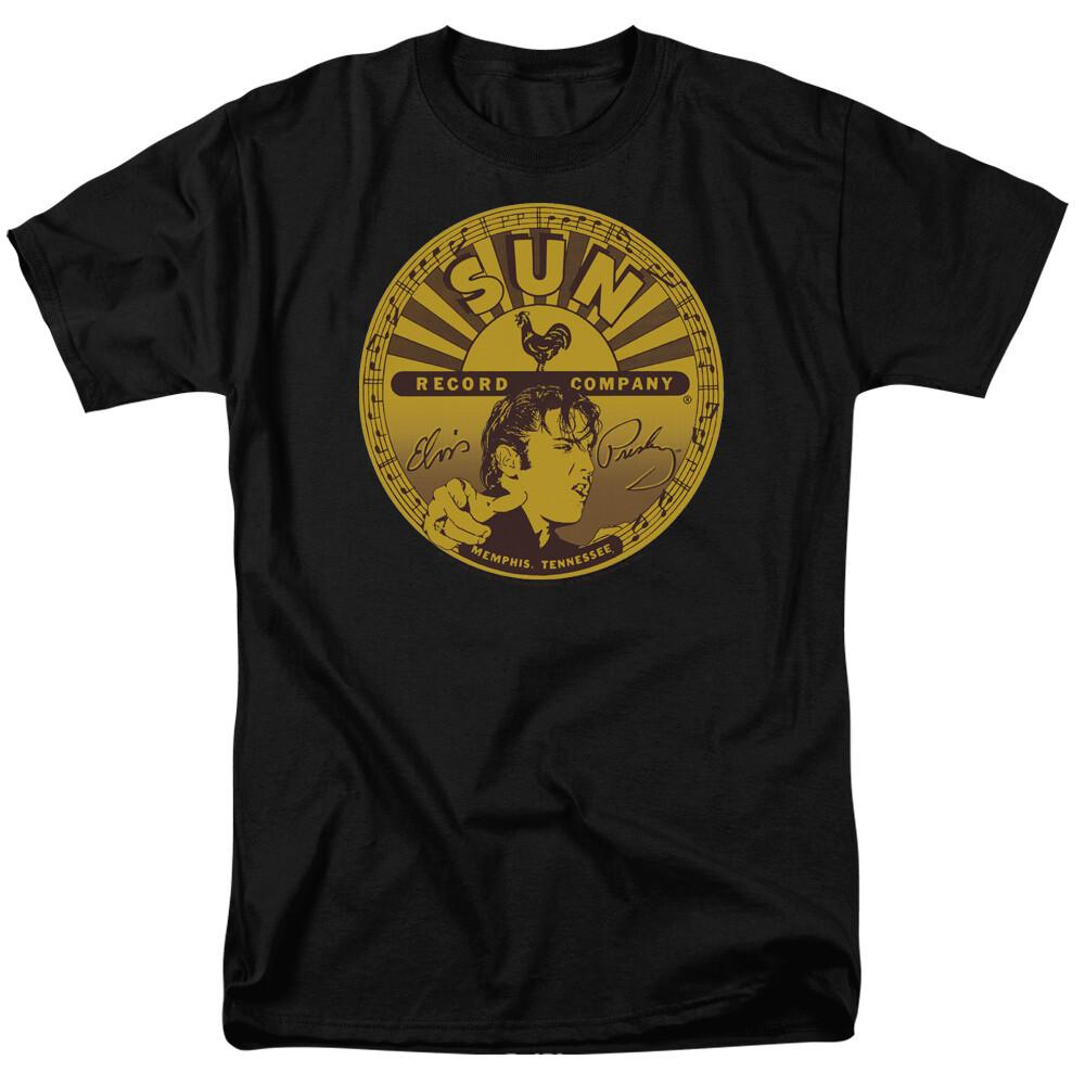 26 Sun Records Elvis Full Sun Label T Shirt Licensed Classic Rock N Roll Tee Black Unisex T-Shirt S разноцветный