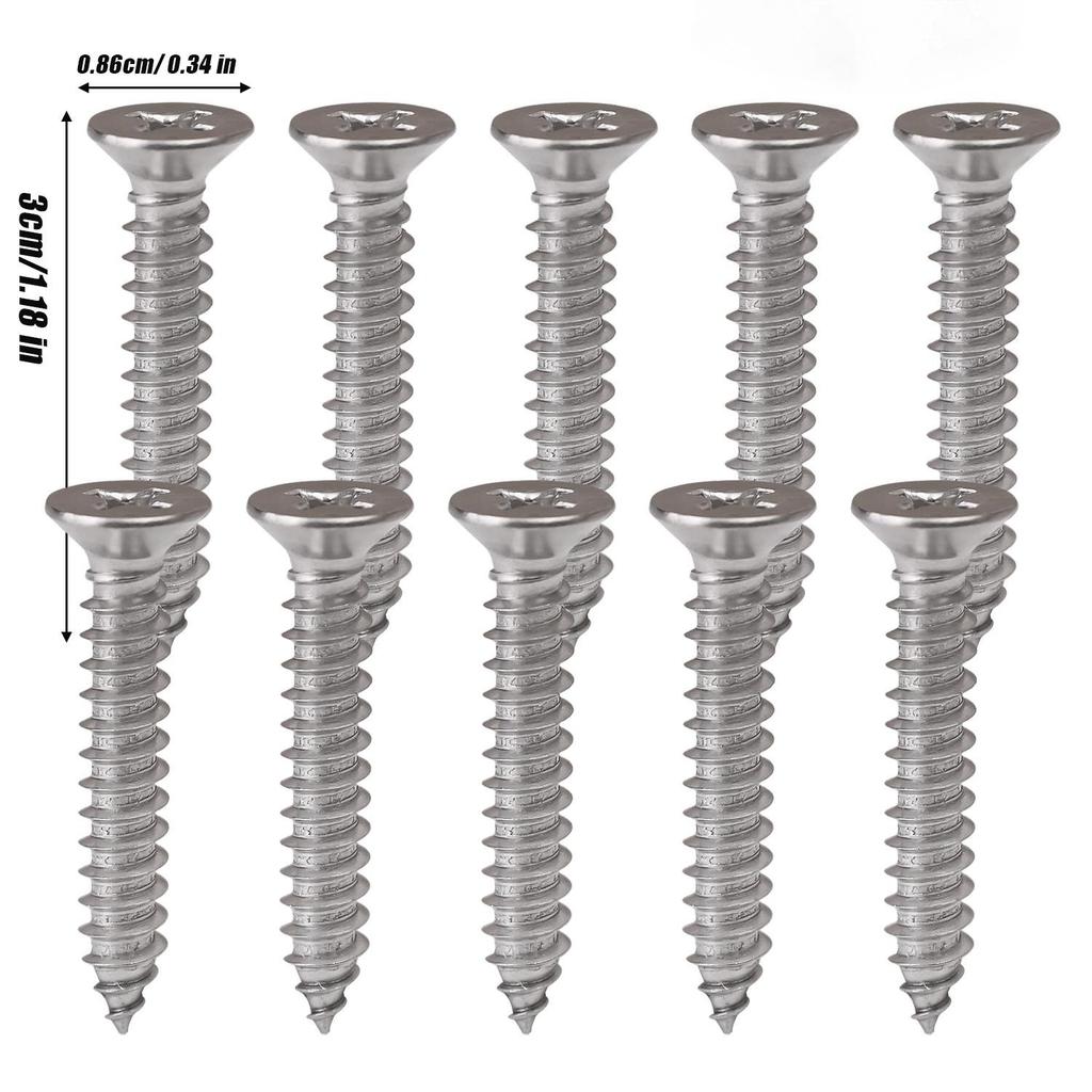 Stainless Steel Countersunk Head Screw Cross Flat Head Self Tapping Screw Plasterboard Wood Screw Repair Fastener Assortment Kit