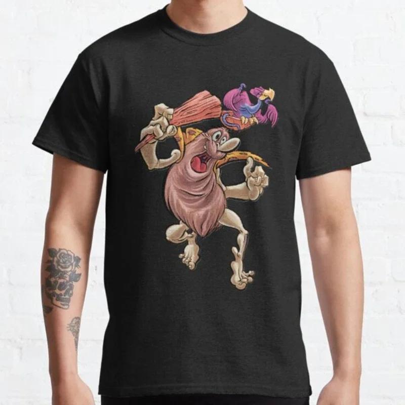 Funny Captain Caveman Cavey 1980s Cartoon Print Tops Men Clothing Ropa Hombre Camisetas Hanna Barbera Graphic TShirt Oversized