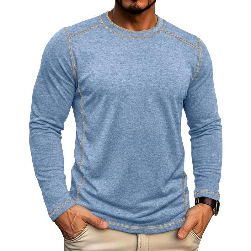 Men's Retro Long Sleeve T-Shirt Casual Soft Basic Tee for Daily Streetwear Outdoor Breathable Spring Autumn Tops
