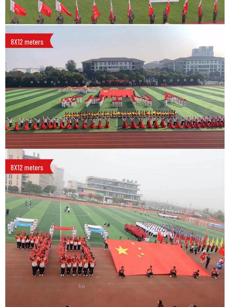 Extra Large Five-Star Red National Flag for Sports and Events