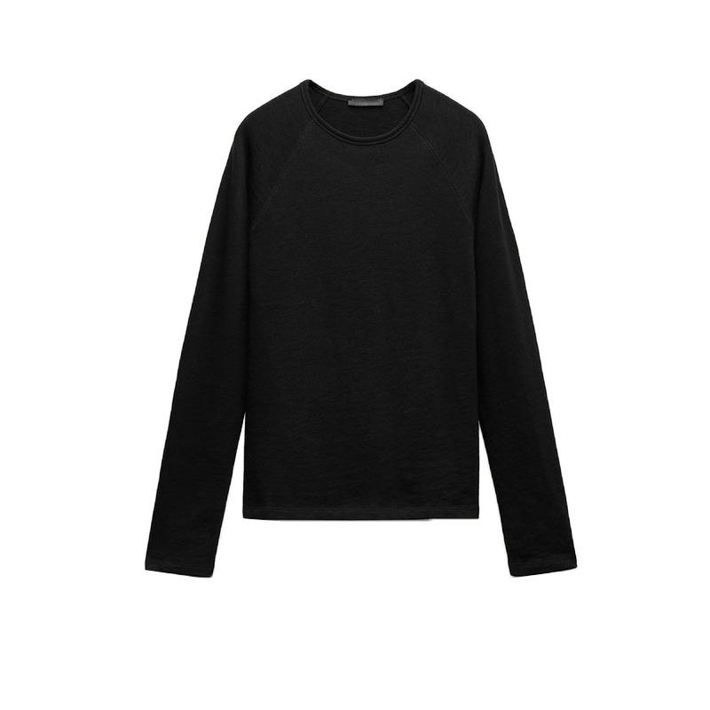 Spring New Arrival Easiest for Match Casual Inner Wear Base Minimalist Cotton round Neck Long Sleeves Cotton T-shirt 0085180