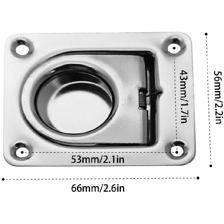 DONGKER Recessed Tie Down D-Rings Anchors,4 PCS Stainless Steel Flush Mount D-Rings with 16 Screws for Boats Trailers Trucks