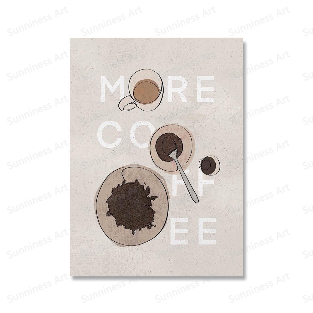Katze und Kaffee Poster Moka Pot Wandkunst Leinwand Malerei Moderne nordische Drucke Bilder für Wohnzimmer Küche Wohnkultur