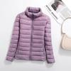 2023 Women's Slimming White Duck Down Short Jacket with Stand Collar – Plus Size Fashion Outerwear for Autumn/Winter