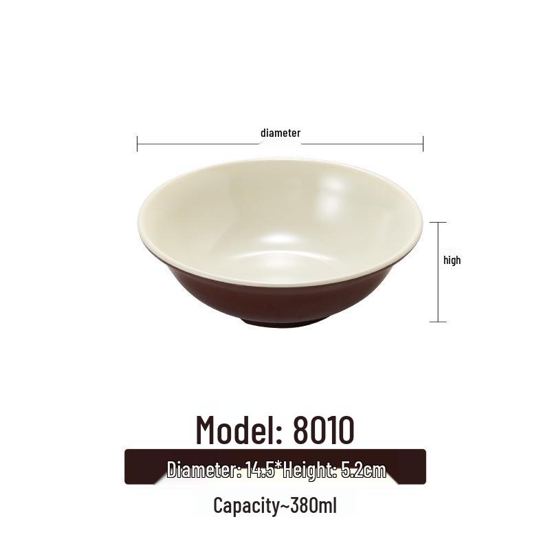 Melamine White Noodle Bowl, Imitation Porcelain, Large Plastic Soup/Rice Bowl for Commercial Use.