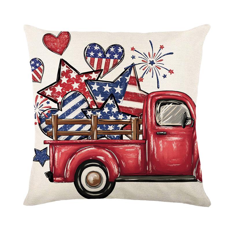 

New Independence Day Throw Pillow Cover Polyester Printed Holiday Home Living Room Sofa Decoration Cushion Cushion Cover 45 * 45Cm (without pillow core)