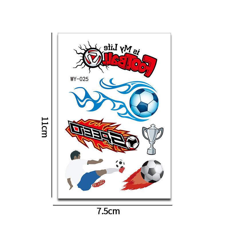 Sports Theme Tattoo Sticker Football Game Fans Luminous Temporary Tattoo Stickers Waterproof Party Makeup Face Stickers