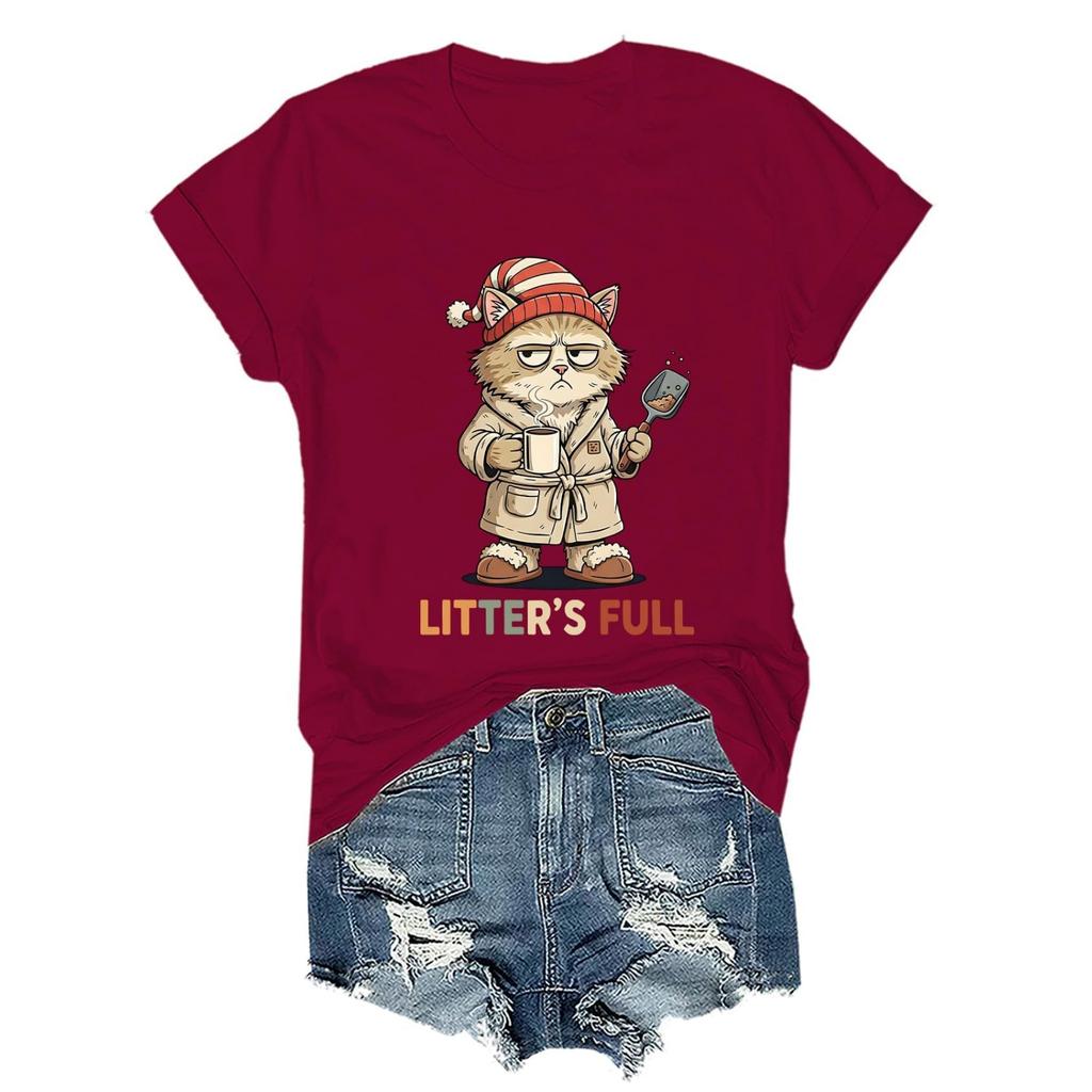 Camiseta unisex de moda para mujer y hombre con estampado, cuello redondo y manga corta