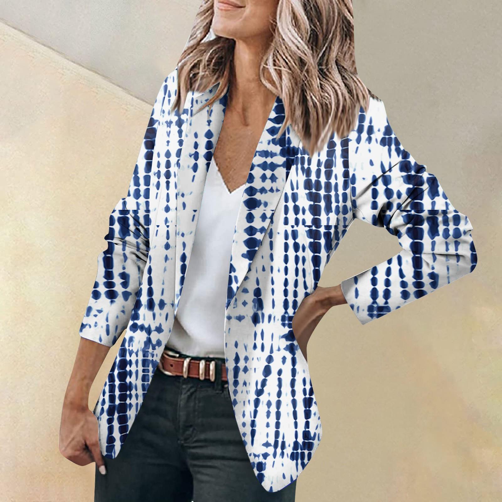 

Женская куртка с длинным рукавом, кардиган с воротником на одной пуговице, топ для бизнеса и отдыха XL темно-синий