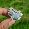 Wedding Gift For Her 925 Silver Natural Aquamarine Multi Stone Adjustable Ring