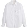 Levis Simple Comfortable Versatile Loose Long Sleeve Shirt Women Shirts White 001HM-0003