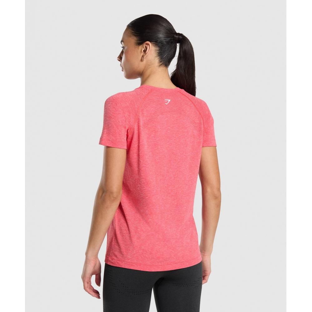 Gymshark ViTal Seamless 2.0 LighT T shirT Coral Red Marl B2a4i Rb0z