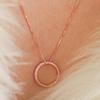 Dfarbe Rose Gold Pink Sapphire Tinix Ring Pendant Two-way Necklace