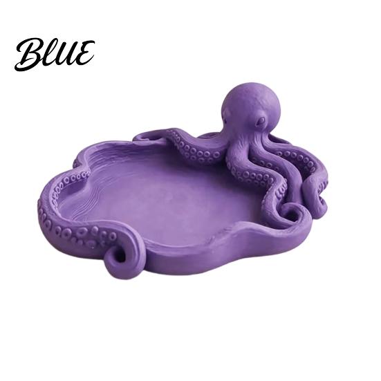 Ocean Animal Storage Necklace Ring Printed Jewelry Octopus Tray 3D Tray Earrings Key Holder Dish Decorative Keys Trinkets Organizer