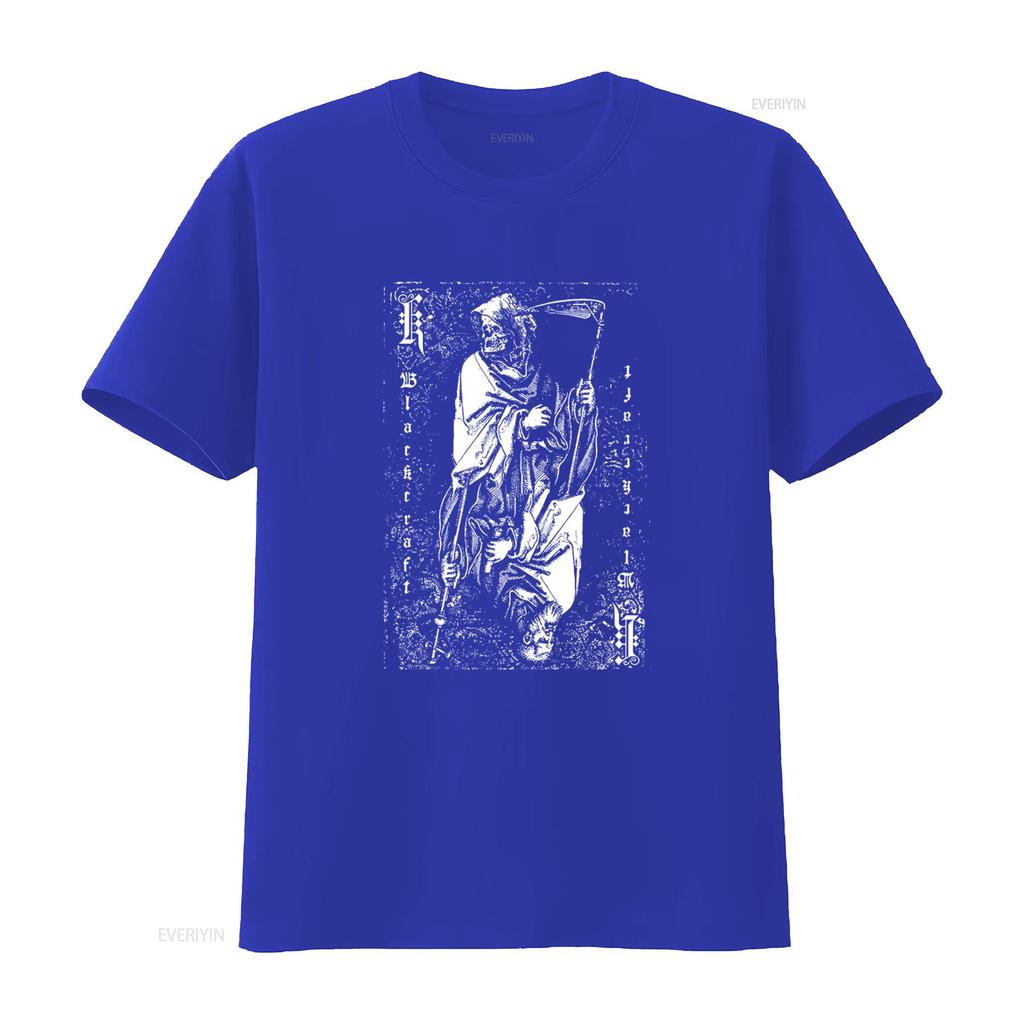 Blackcraft Cult DEATH TO GODS Mens Gothic Occult Fashion T Shirt with Grim Reaper Print vintage Washed Stylish Soft Breathable