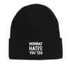 MONDAY HATES YOU TOO" Warm Knit Cap Beanie, White Text Man Cap Stretchy Candy Color Solid Color Gorro Knitted Hat Beanie