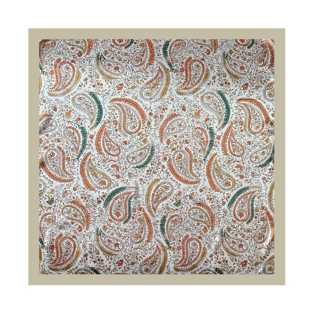 New 90-colour Satin Paisley and Cashew Flower Print Square Scarf, Headscarf or Decorative Scarf