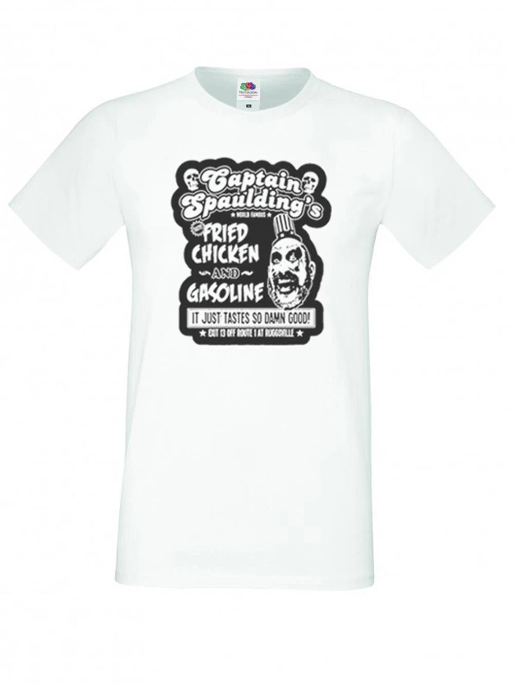 Adults Captain Spaulding Chicken Gasoline 1000 Corpses Halloween 100% Cotton T-shirt Mens Tees Top S