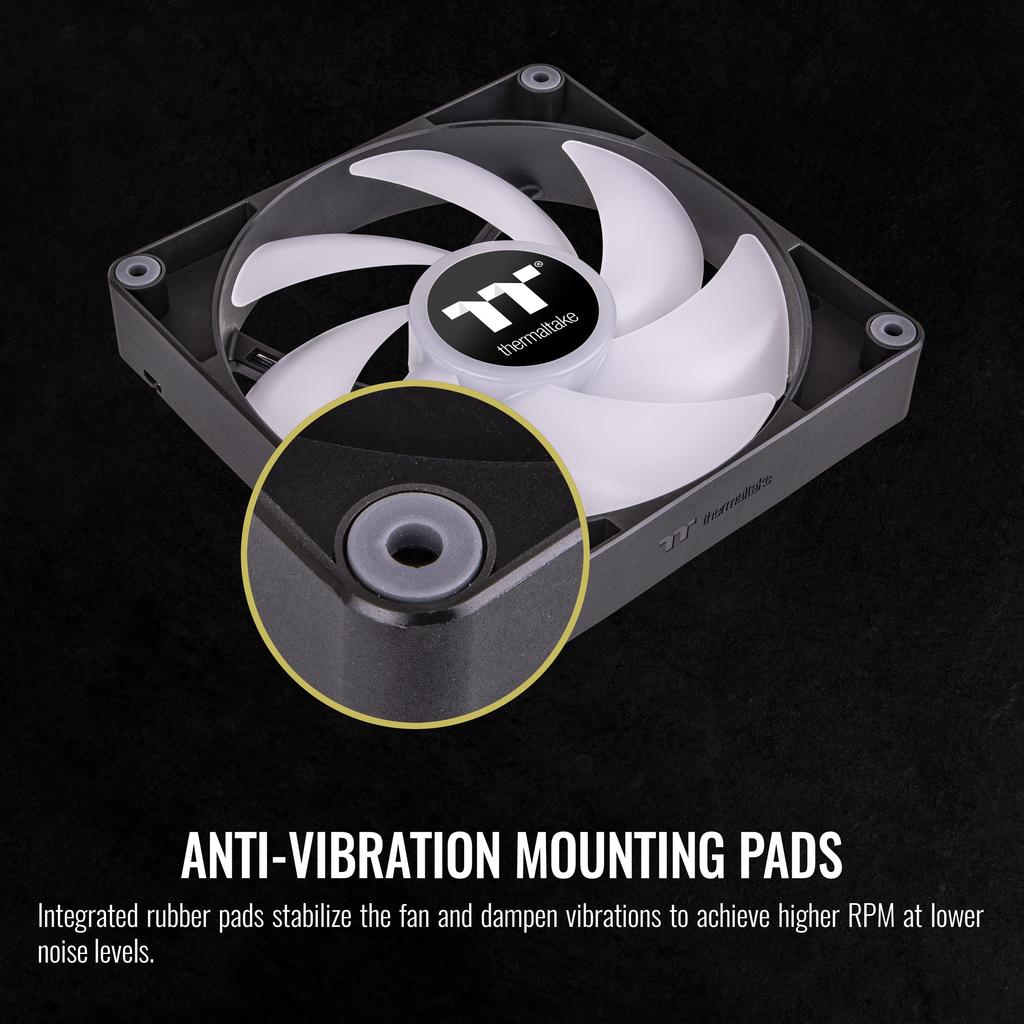 Thermaltake CT120 ARGB Sync PC Cooling Fan Black (2-Fan Pack) ARGB Compatible 120mm PC Case Fan Black CL-F149-PL12SW-A FN2000