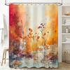 Vibrant Floral Bath Shower Curtain Soft Fabric, Waterproof Design for Bathroom Decorations in Multiple Colors