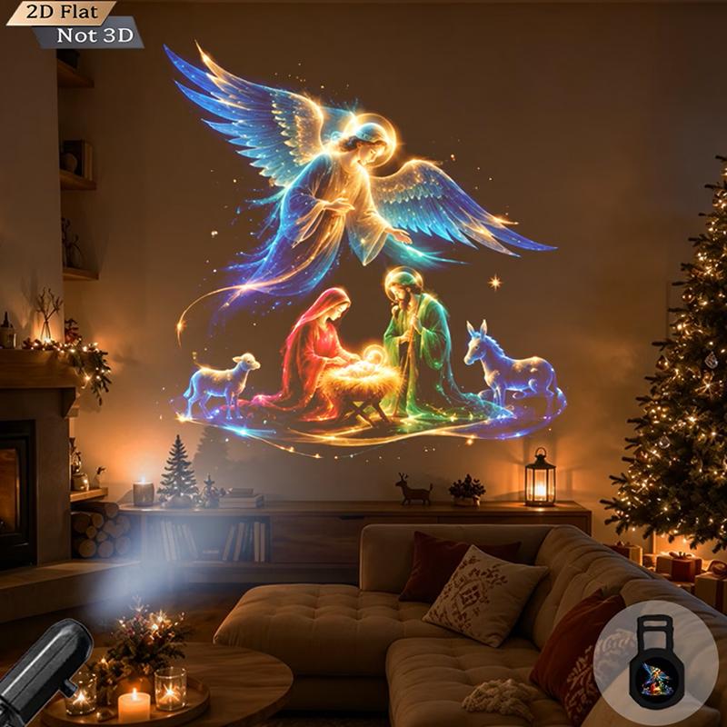 Usb Christmas Religious Projector Light 7 Patterns Mary Nativity Scene Projection Lamp For Bedroom Home Party Ambient Lighting