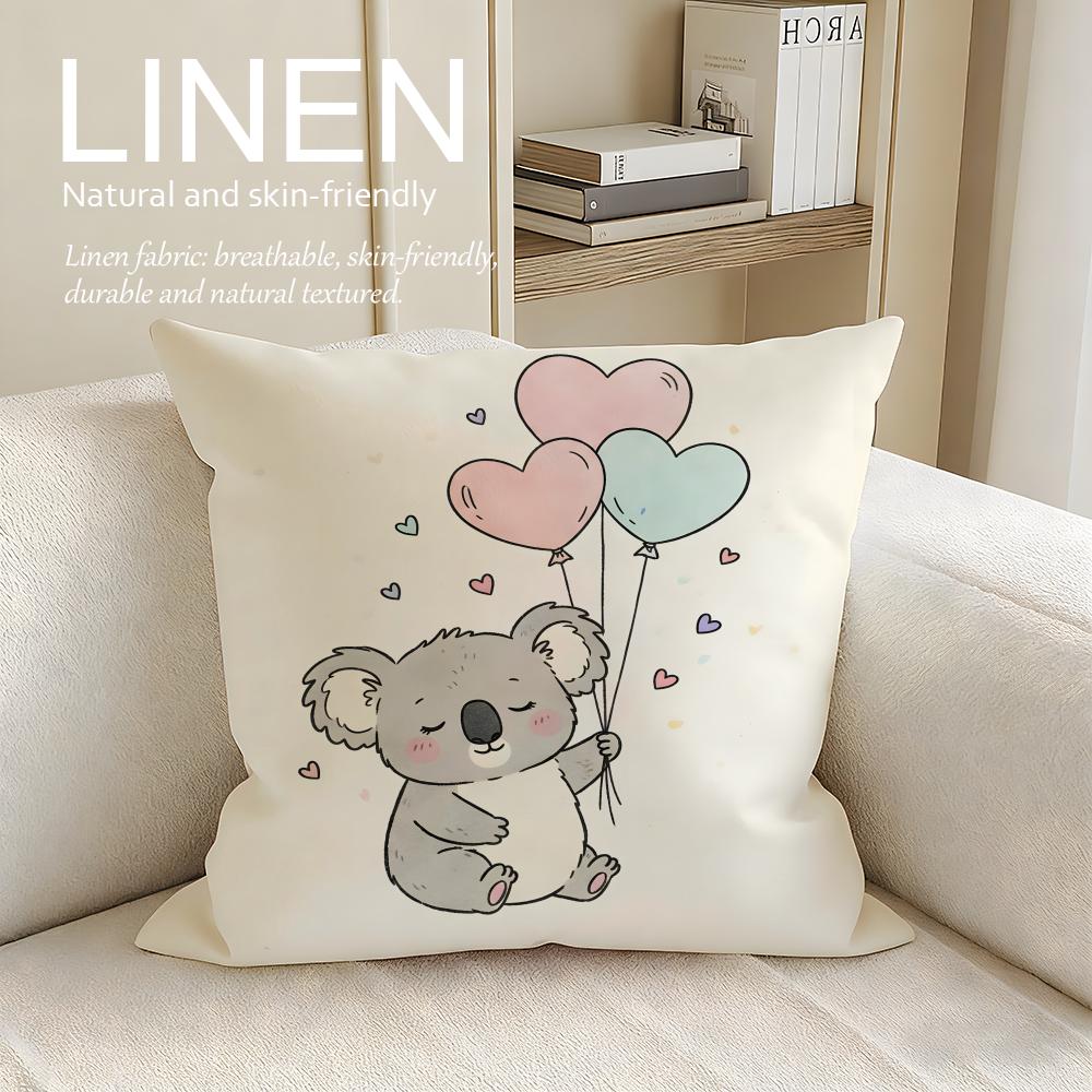 Cute Baby Koala Cushion Cover Pillowcase Set Pcs x x Breathable Washable Sofa Cushion Cover