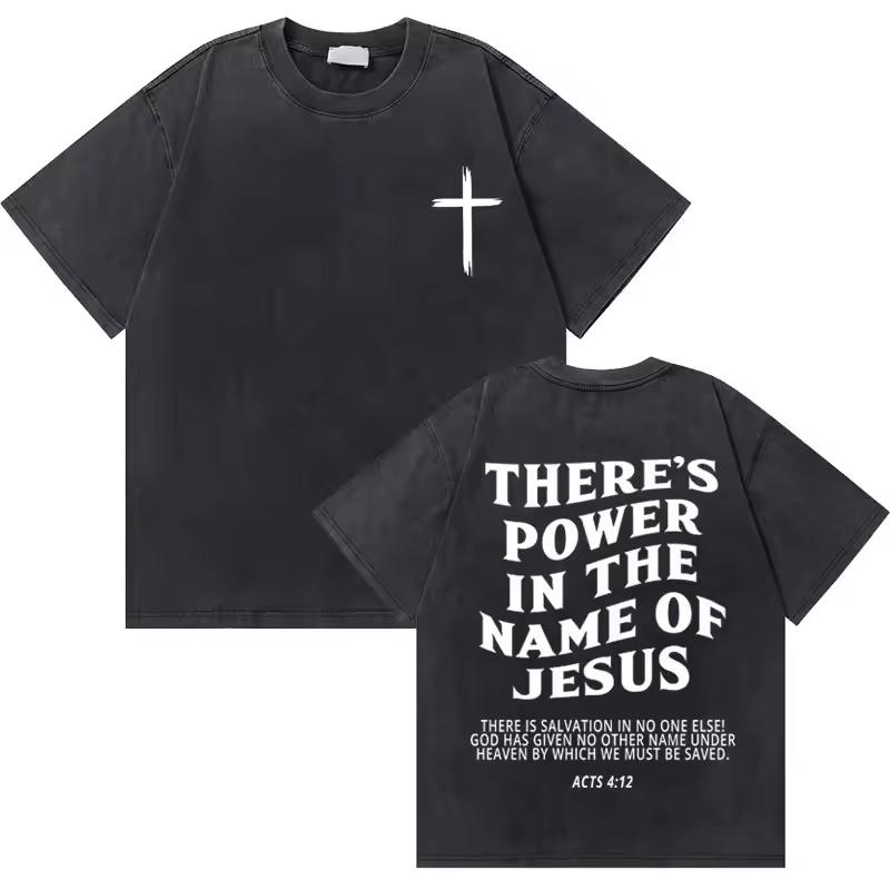 T-shirt Grafiche Vintage Lavate Cristiane Gesù Buona Novella Dio Ti Ama Versetto Biblico Unisex Moda Donna Casual T-shirt Oversize