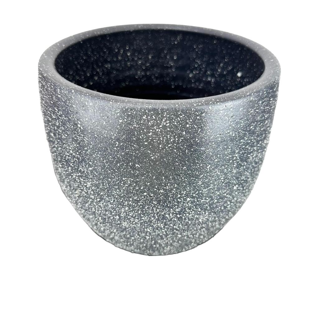 Plant Design Grauer Granit-Erdtopf, Pflanzgefäß, Wohnzimmer-Blumentopf – 19 cm