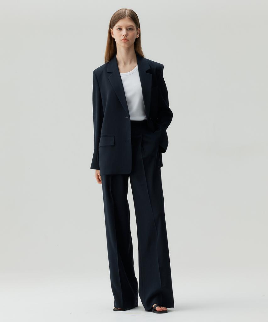 MIND BRIDGE WOMEN [W] Single-Pleat Wide Slacks - 4 Colors